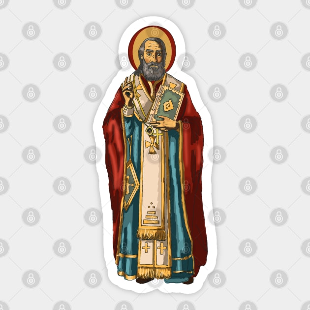 Saint Nicholas Sticker by HappyRandomArt